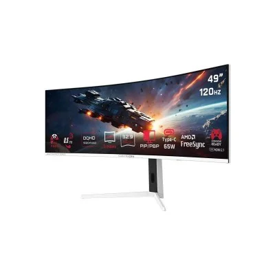GAMEON Spectra Pro X Series 49" DQHD 120Hz MPRT 0.5ms HDMI 2.1 Fast VA Panel Curved Gaming Monitor 1500R 32:9 (Supports PS5) - White